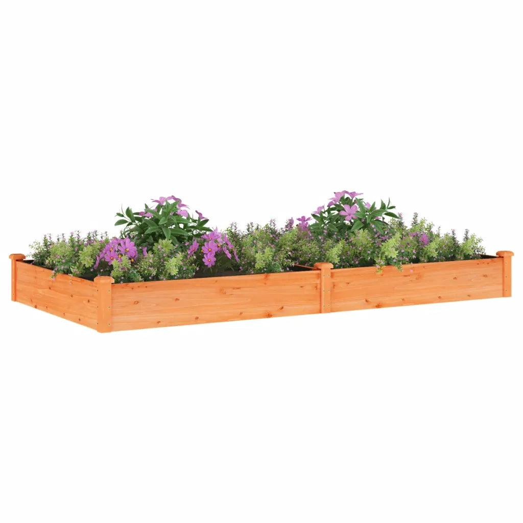 Fioriera da Giardino Fodera Marrone 240x120x25cm Massello Abete 364302
