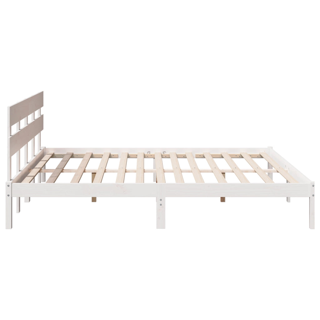 Letto Bianco in Legno di Pino Bianco Legno Massello di Pino