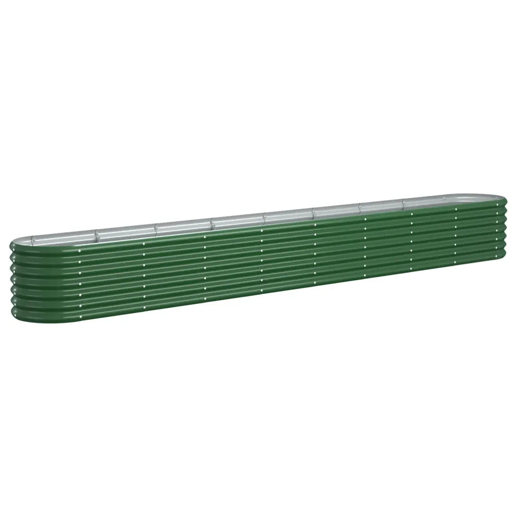 Letto Giardino Acciaio Zincato 332x40x36 cm Verde 318883
