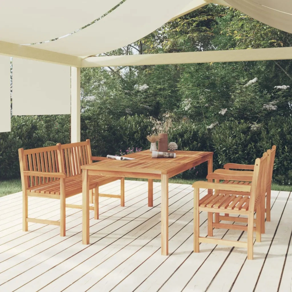 Set da Pranzo per Giardino 4 pz in Legno Massello di Teak cod mxl 36925