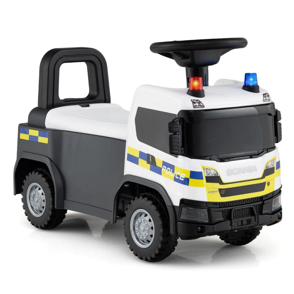 Auto per bambini 59 x 28 x 43 cm con vano segreto e suoni di camion dei pompieri in PP bianco 20_0014698