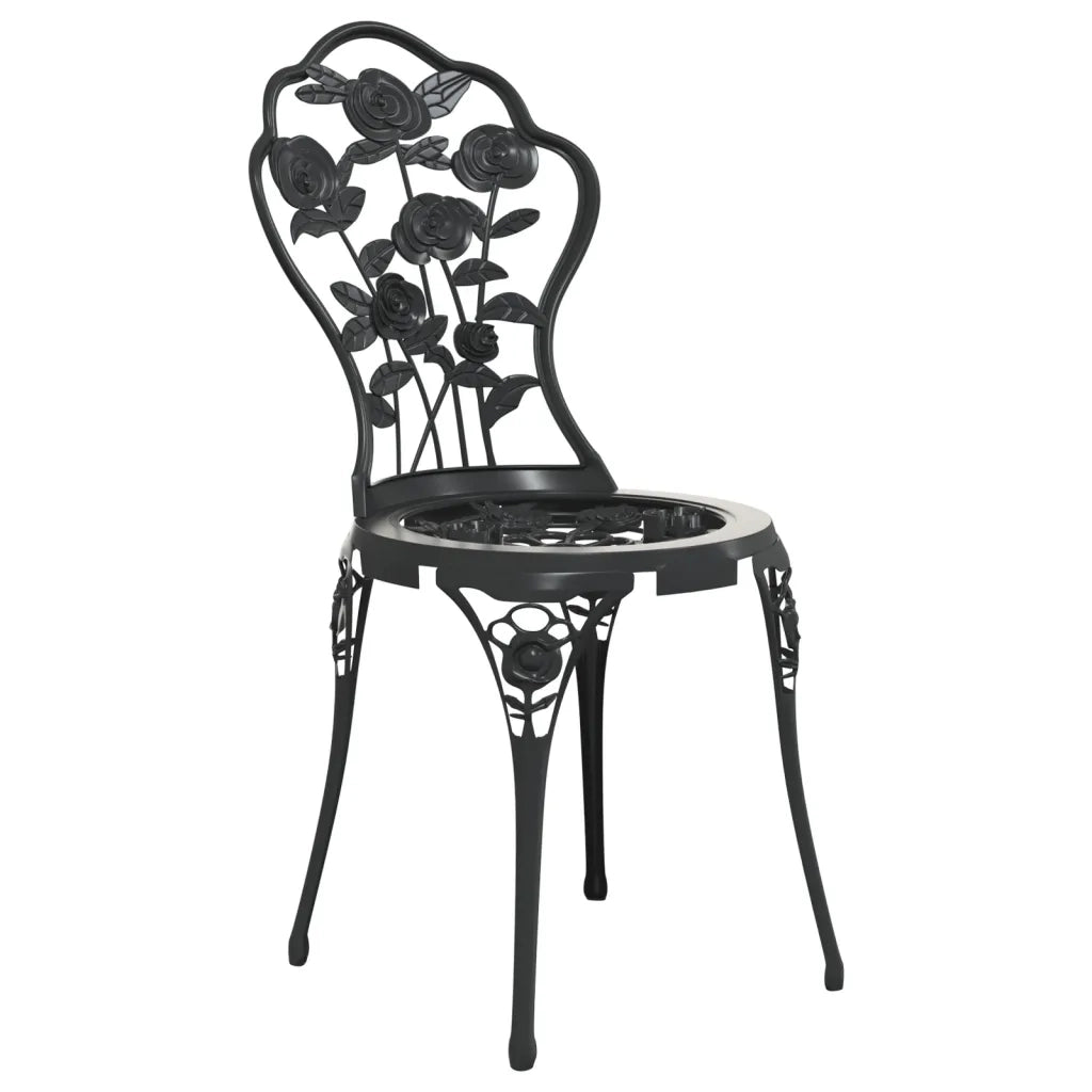 Sedie da Bistrot 2 pz in Alluminio Pressofuso Nero cod mxl 14457