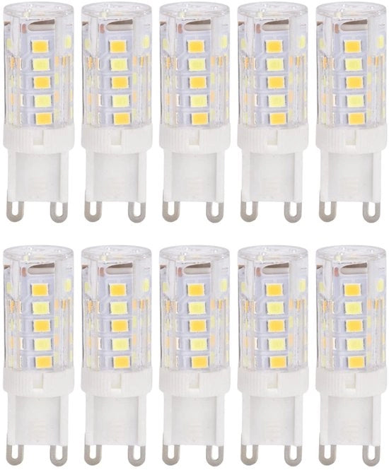 Lampada LED Dimmerabile - 10 Pezzi - Opzione di Luce Calda/Bianca Fredda - Sostituzione della Lampada Halogena G9 - Efficace nell'Uso dell'Energia - Installazione Facile