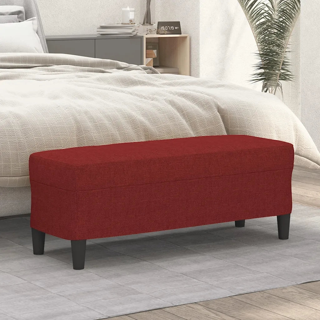 Panca Rosso Vino 100x35x41 cm in Tessuto
