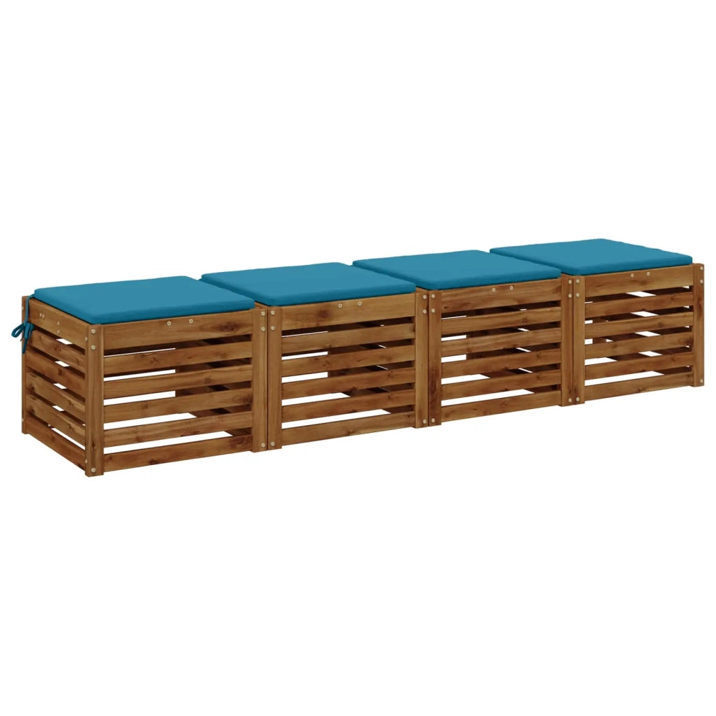 Cuscini per Sedia in 4 Pezzi SOEST 4 pz 100% Poliestere Azzurro 944432