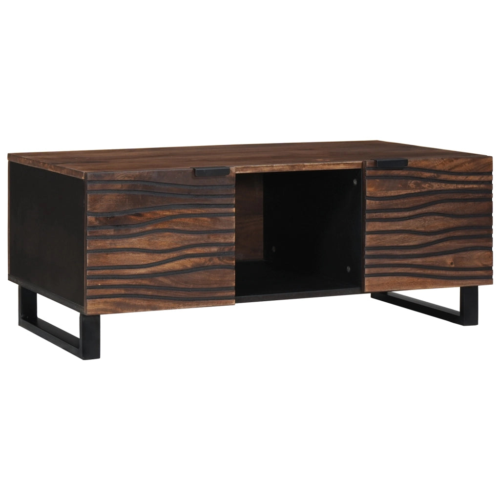 Tavolino da caffÃ¨ 100x54x40 cm in legno massello e legno ingegnerizzato