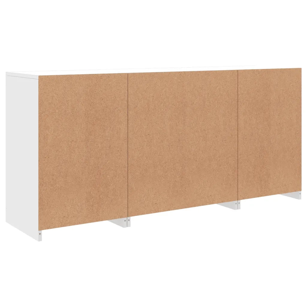 Credenza con Luci LED-Buffet-Armadio da cucina Bianca 142,5x37x67 cm 659350