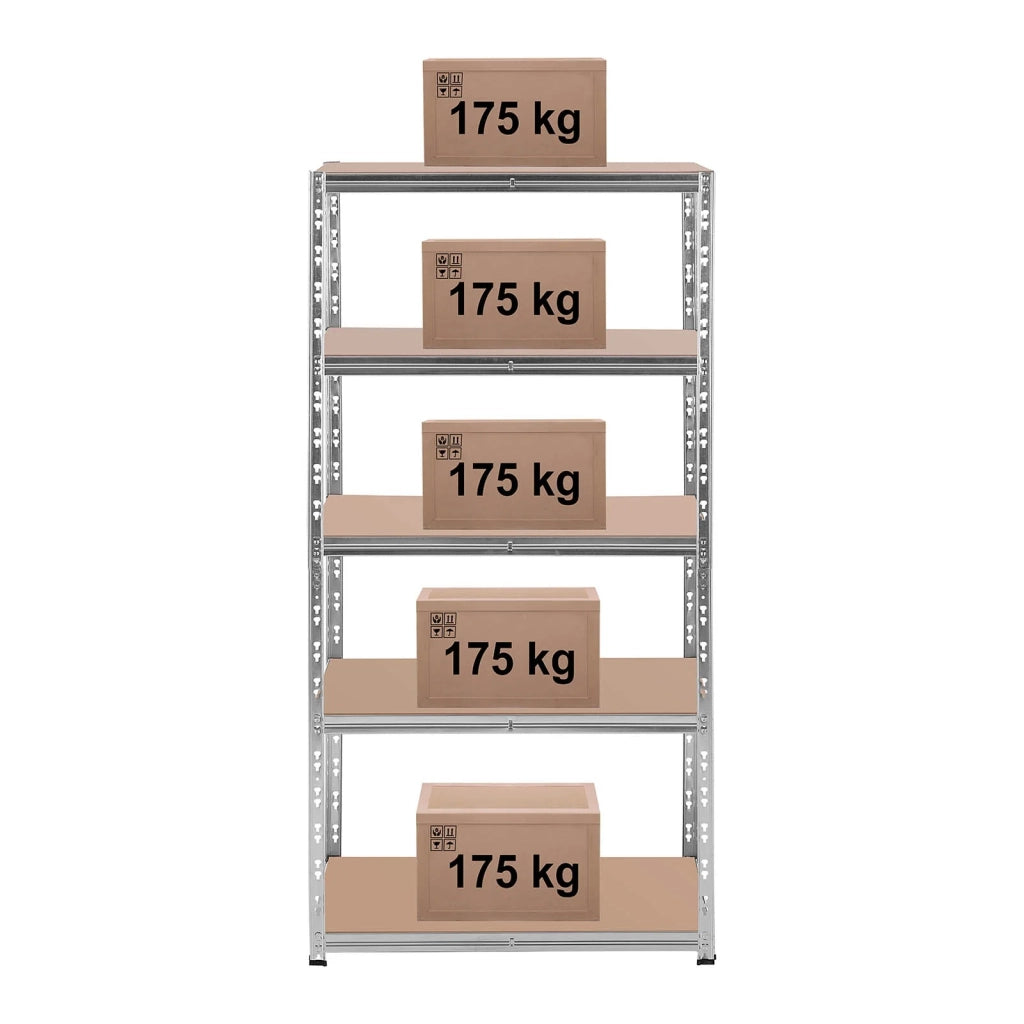 Ripiani per carichi pesanti 90 x 60 x 180 cm supporti 5 x 175 kg grigio 14_0008094
