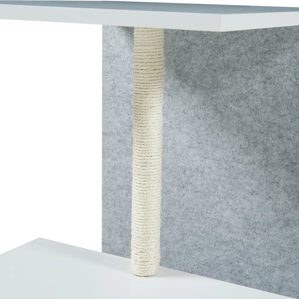 Tavolino laterale con tiragraffi 60 x 40 x 40 cm bianco 03_0010895