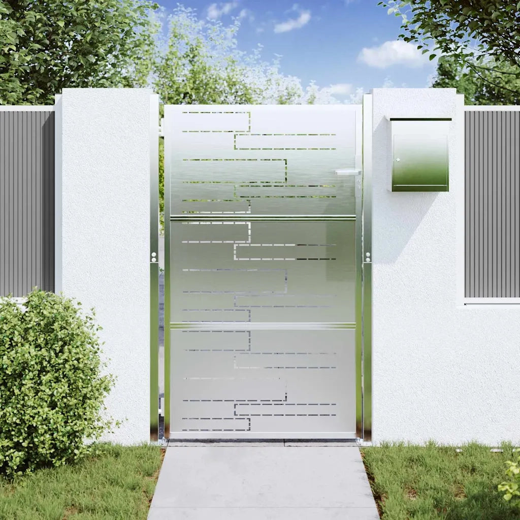 Cancello da giardino Argento 100 x 150 cm Acciaio inossidabile