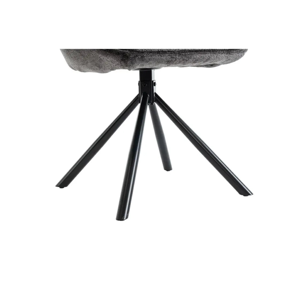 Set di 2 sedie YUMENA – Tessuto grigio – Gambe in metallo – Design compatto – Eleganza sobria e contemporanea