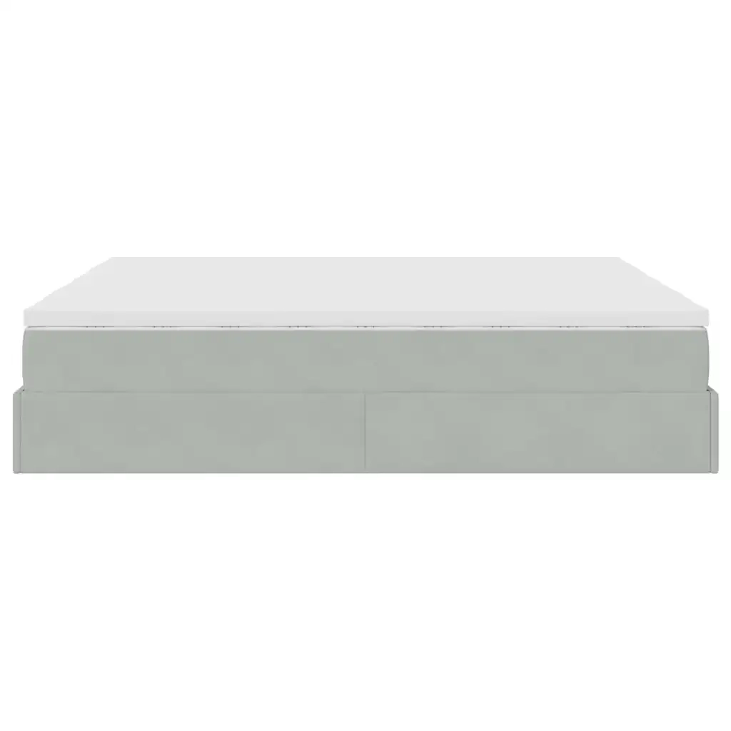 Struttura Letto Pouf con Materassi 200x200 cm Velluto 3311267