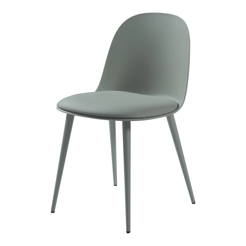 Set Kangasala di 2 Sedie da Sala Cuscino Similpelle - Verde Grigiastro [en.casa]