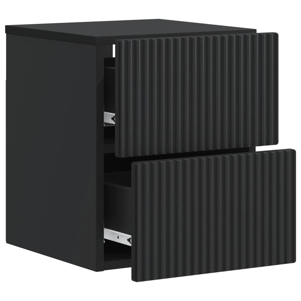 Mobiletto da notte a muro con cassetto Nero 33 x 34,5 x 40 cm 898467