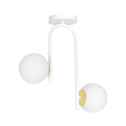 Plafoniera Emibig Ragnar 2 bianco oro vetro 2xE14 46cm