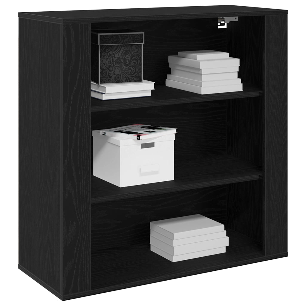 Armadio a muro  Nero Rovere 80x33x80 cm Legno ingegnerizzato