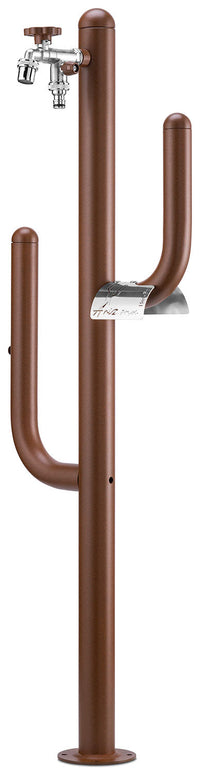 Fontana a Colonna Rubinetto Doppio in Ottone e Porta Tubo Arizona Belfer 42/ARZ Ruggine