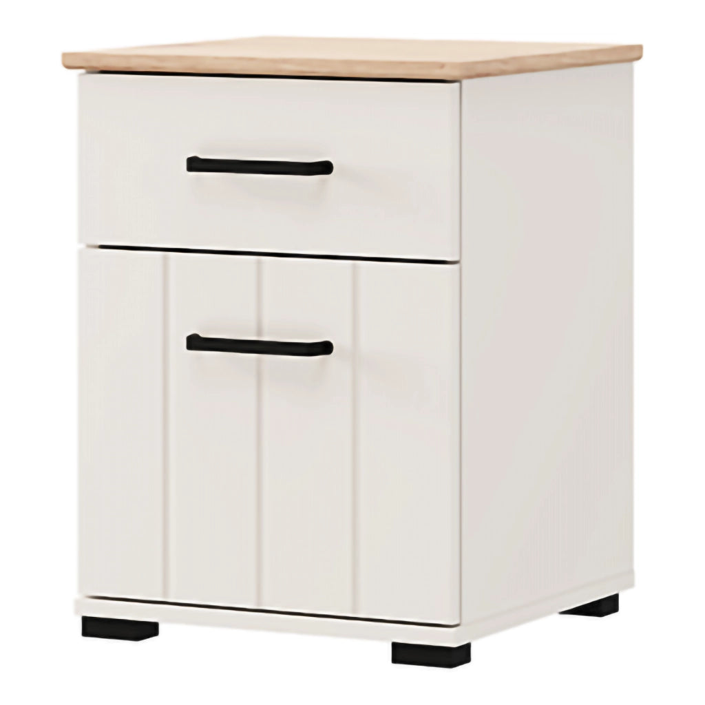 Punak, Comodino un Cassetto, 41x40x54h cm Bianco Crema