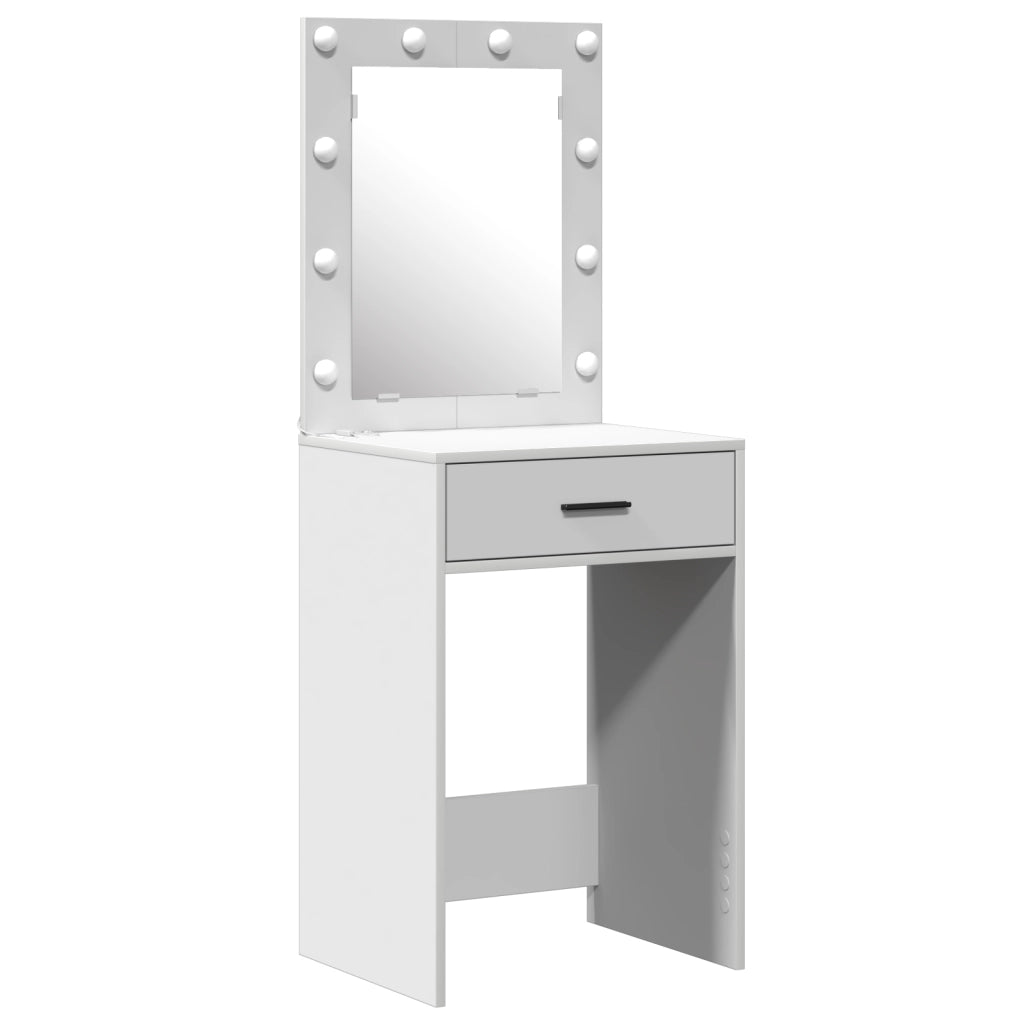Set di toletta 3 pezzi con LED in legno ingegnerizzato bianco