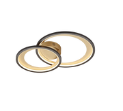 Plafoniera LED, metallo, nero opaco, 59x8,5x43 cm, Granada