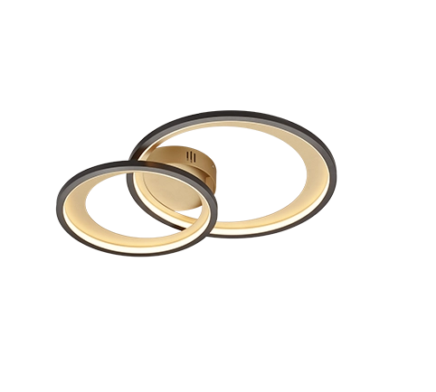 Plafoniera LED, metallo, nero opaco, 59x8,5x43 cm, Granada