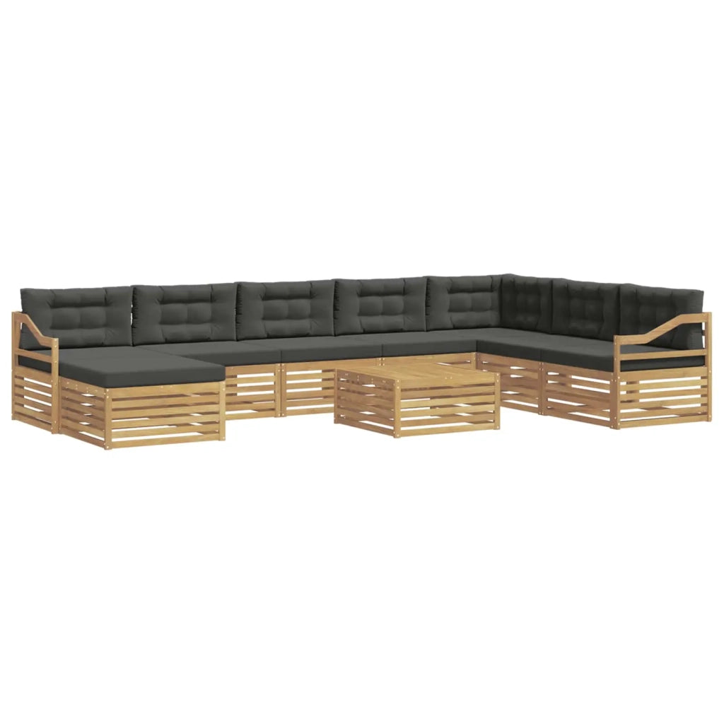 Set di divani da esterno 9 pz Bianco e Antracite Poliestere 3391022