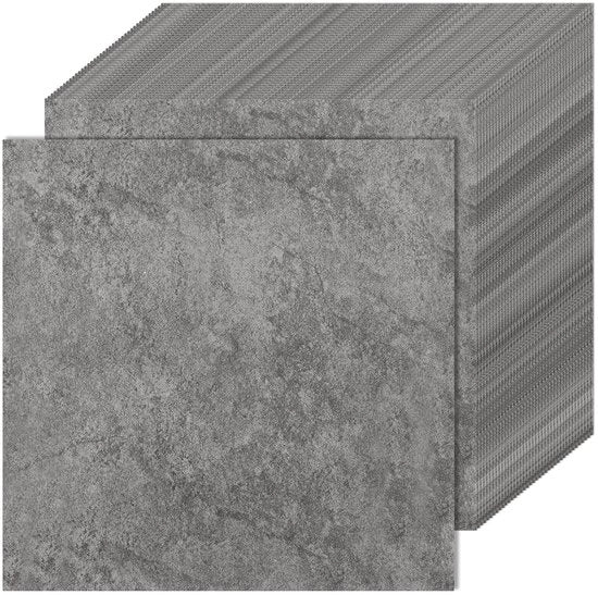 Pavimento in PVC per pavimento in cucina da applicare in soggiorno e bagno, con finitura in marmo grigio, 30x30 cm, 40 piastrelle, 3,6 m²