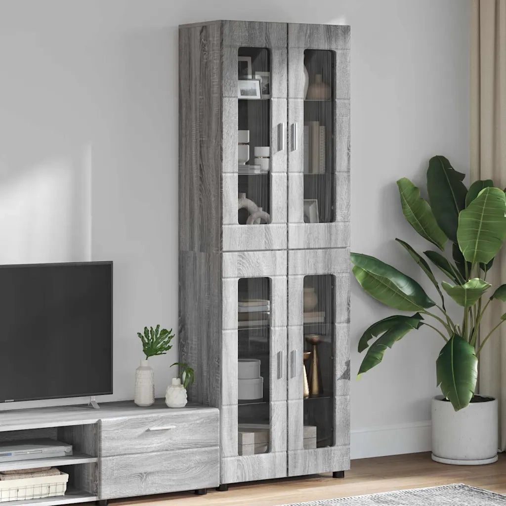 Credenza con lo scaffale FLORIN Grigio Sonoma 60 x 35 x 182 cm 3397910