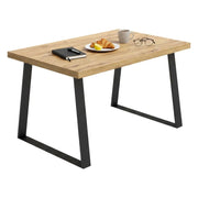 Tavolo fisso Amitrax, Tavolo da pranzo multiuso, Tavolo rettangolare da cucina o sala da pranzo, 140x90h75 cm, Rovere Nodi