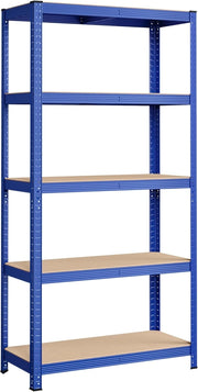 SONGMICS Scaffalatura a 5 Ripiani, Scaffale in Acciaio, Montaggio Rapido, Utensili, Strumenti in Garage, Magazzino, Ripostiglio, Portante 875 kg, 40 x 90 x 180 cm, Blu GLR040Q01
