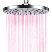Trade Shop - Soffione Doccia Led Rgb Rotondo 20cm Cromoterapia Doccia Emozionale Argento 79906 -