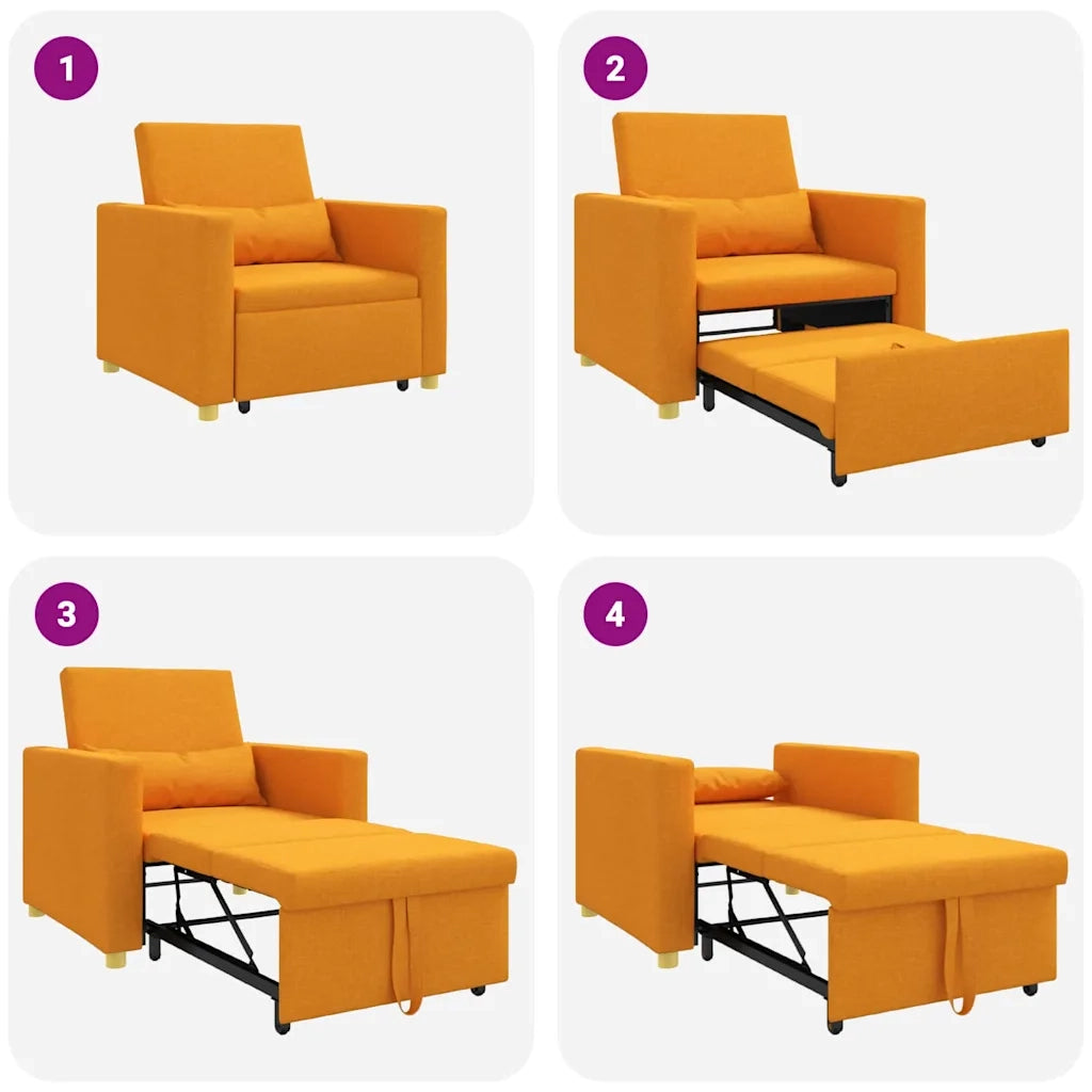 Divano letto estraibile singolo-Sofa Letto-Daybed Giallo scuro 90 x 165 x 87 cm