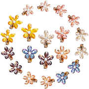 Accessori per capelli in imitazione di cristallo - mini fiori - 21 pezzi - dimensioni 3,5 x 3 cm - chiusura per capelli