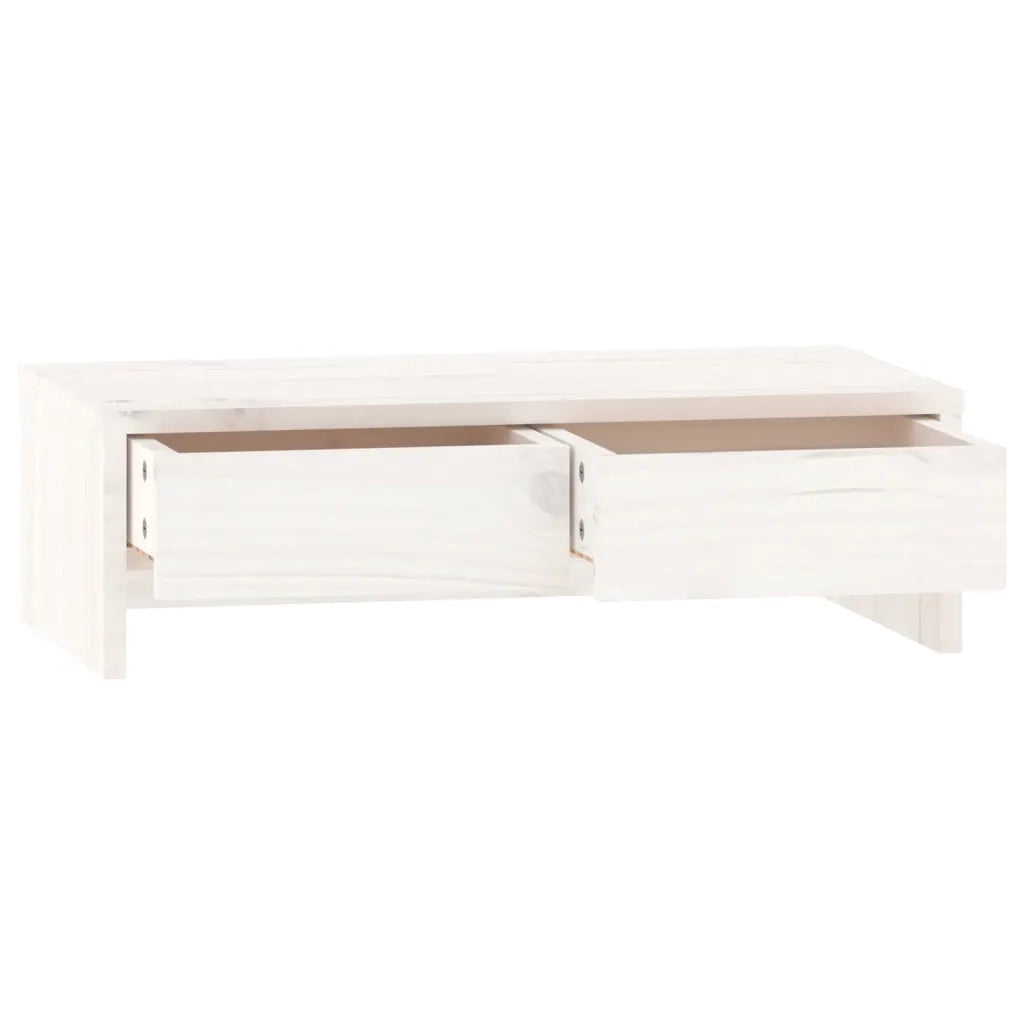 Supporto per Monitor Bianco 50x27x15 cm Legno Massello di Pino cod mxl 71802