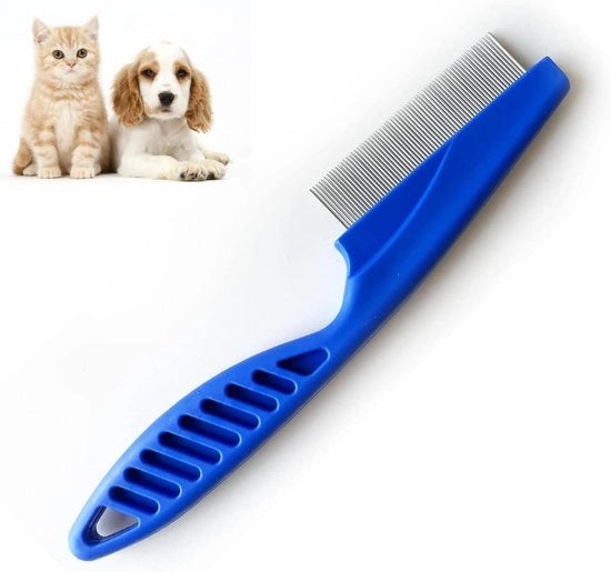 Spazzola a Denti Fini per Gatto Cane - Blu