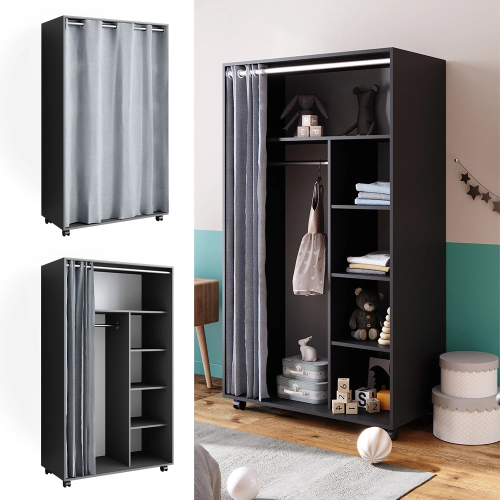 Vicco Armadio multifunzione Grigio 100 x 168 cm