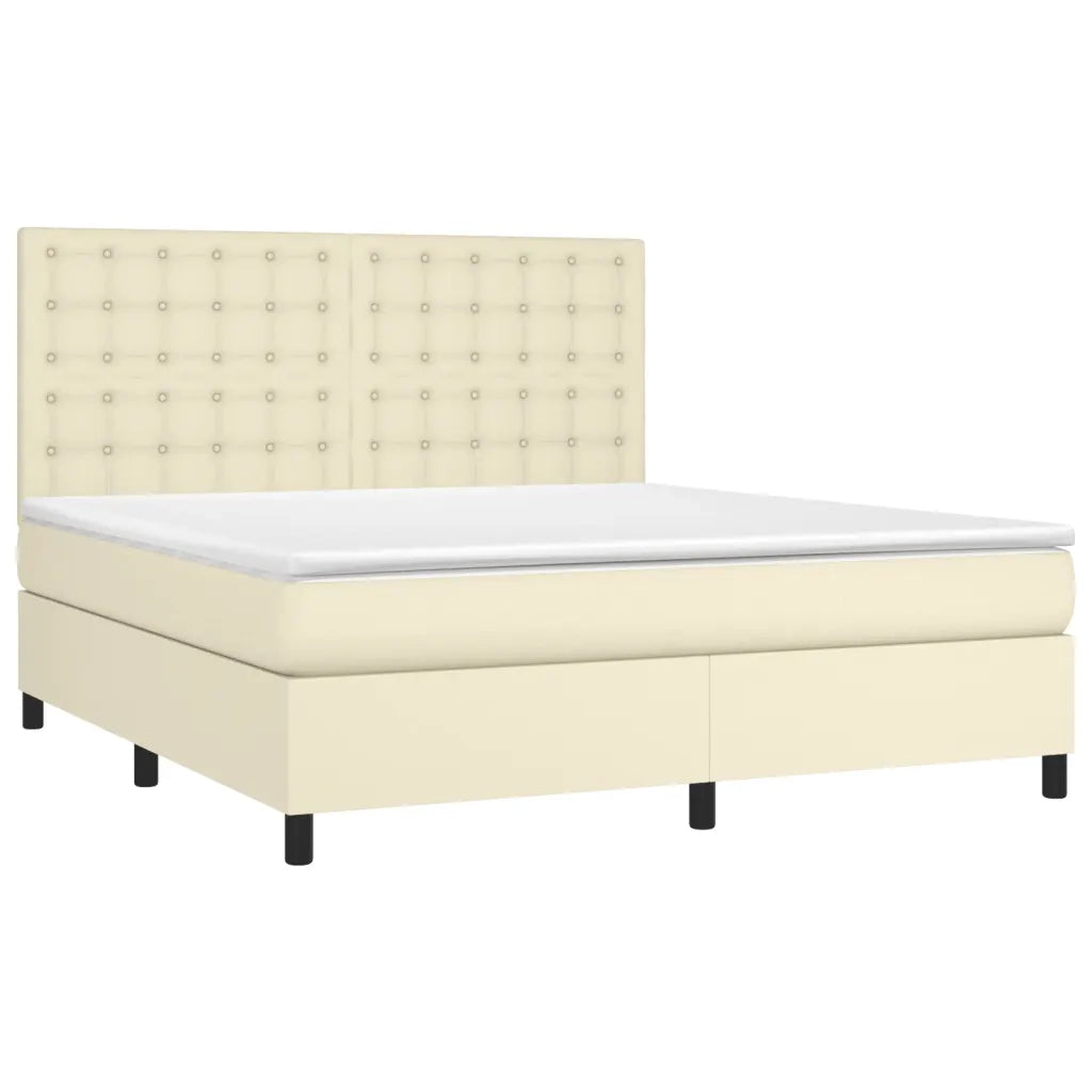 Giroletto a Molle con Materasso Crema 160x200 cm in Similpelle 3142853