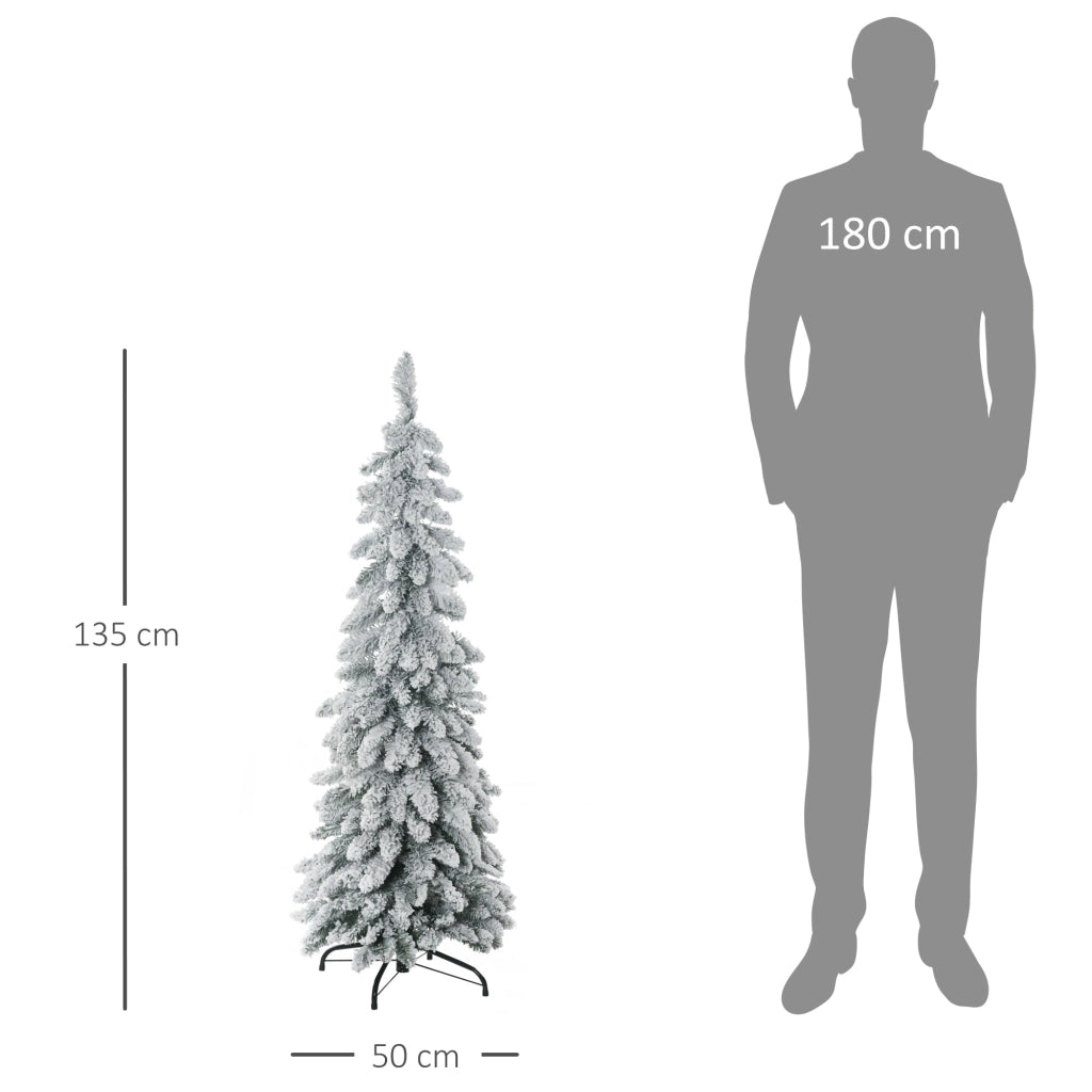 Albero di Natale artificiale ¨C Zephmum ¨C Verde 135 cm con base in acciaio pieghevole