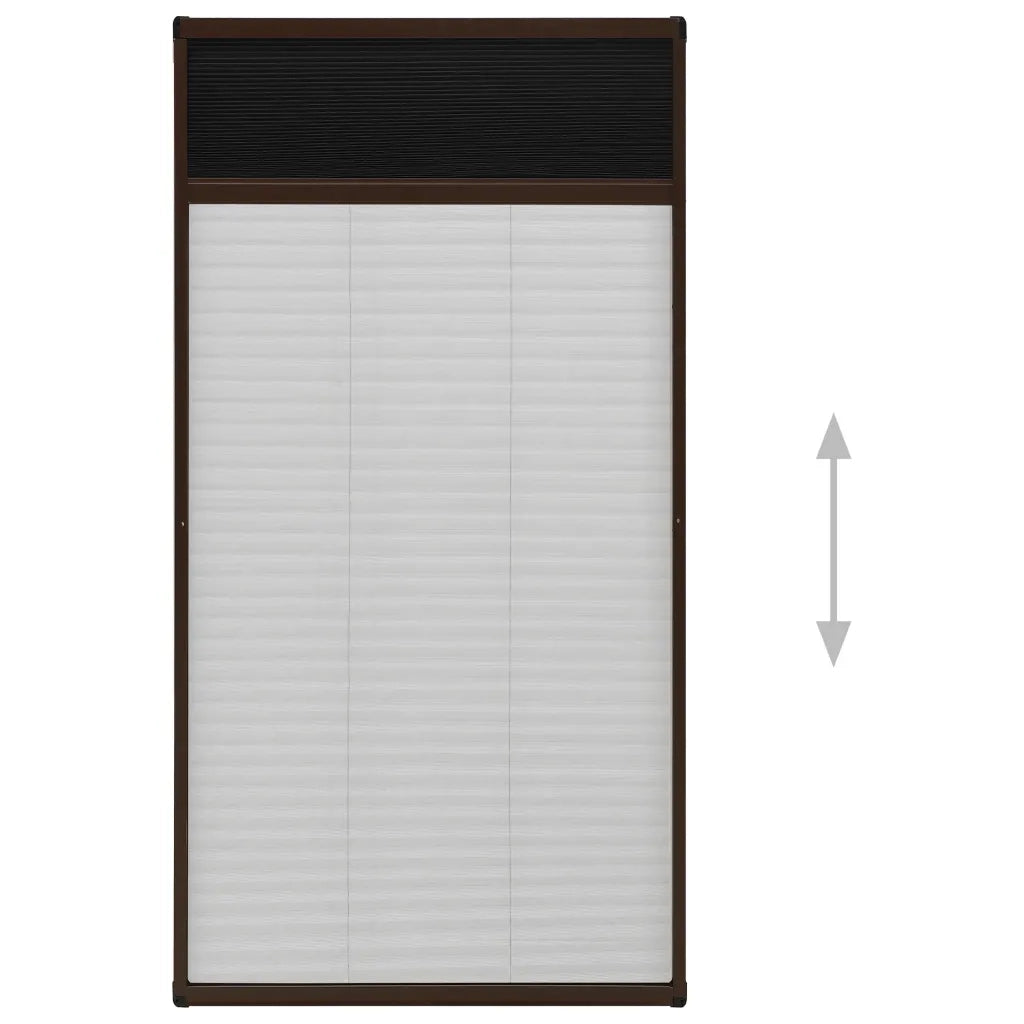 Zanzariera Plissettata Finestre in Alluminio Marrone 80x160 cm 148658
