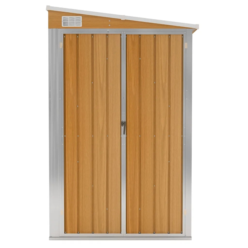 Capanno Giardino a Parete Marrone 118x194x178cm Acciaio Zincato CFW5394022
