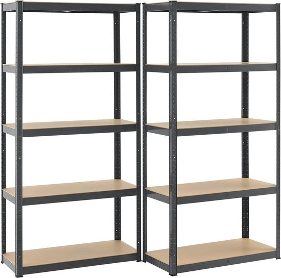 Set di 2 Scaffalature di Stoccaggio per Carichi Pesanti - 180 x 90 x 40 cm, 1750 kg Capacità di Carico - Ideale per Garage, Sottotetto, e Officina