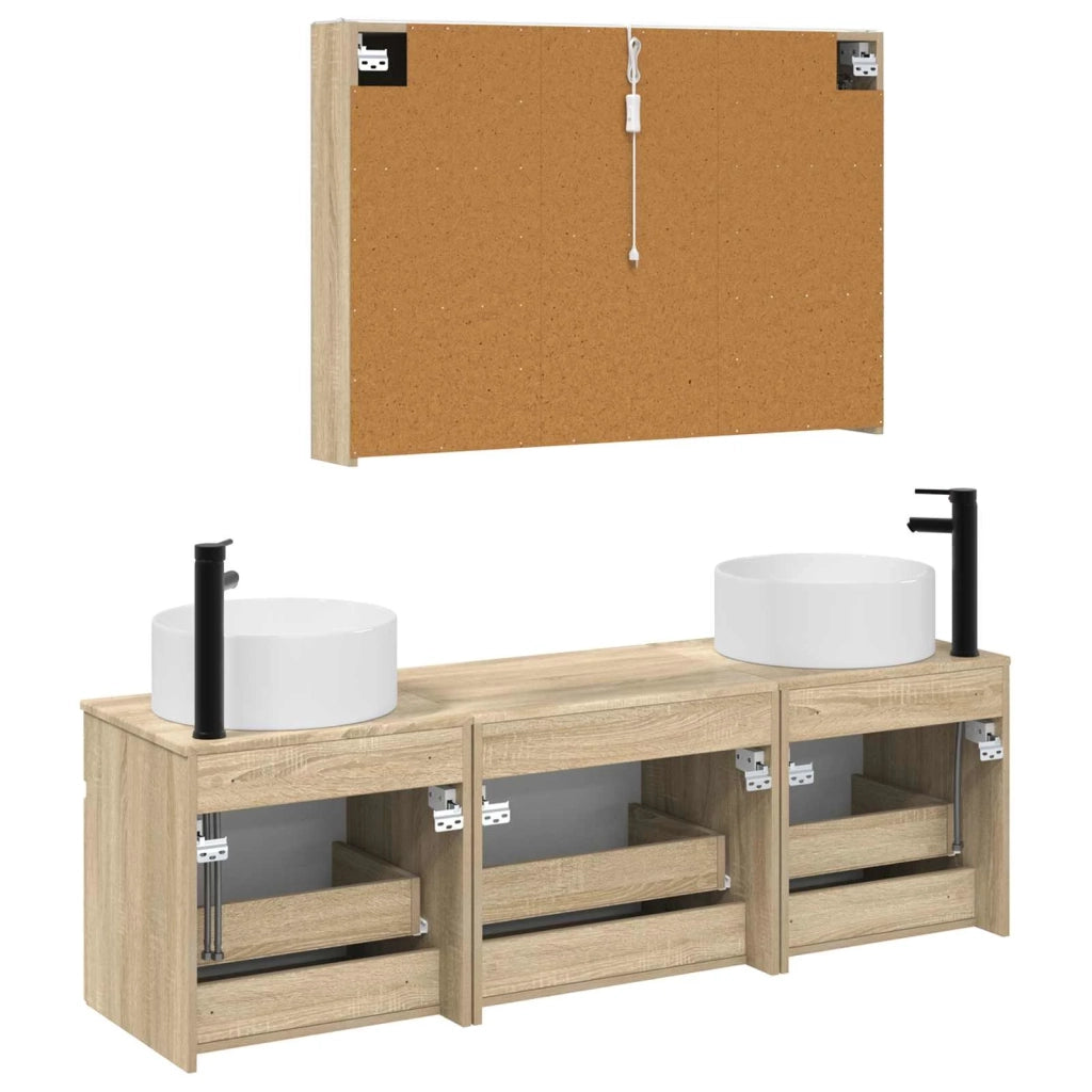 Set di Armadi da Bagno 4 pcs Rovere Sonoma 103,5 x 15,5 x 70 cm 3406665
