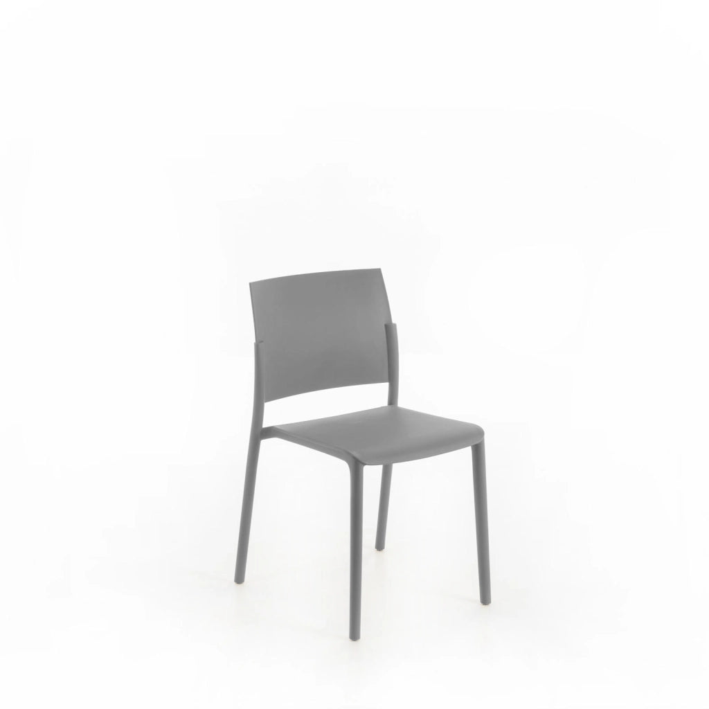 Sedia Venus in Polipropilene Grigio Chiaro, Design Moderno e Minimalista, Impilabile, Struttura Robusta per Interni - Om/405/GC