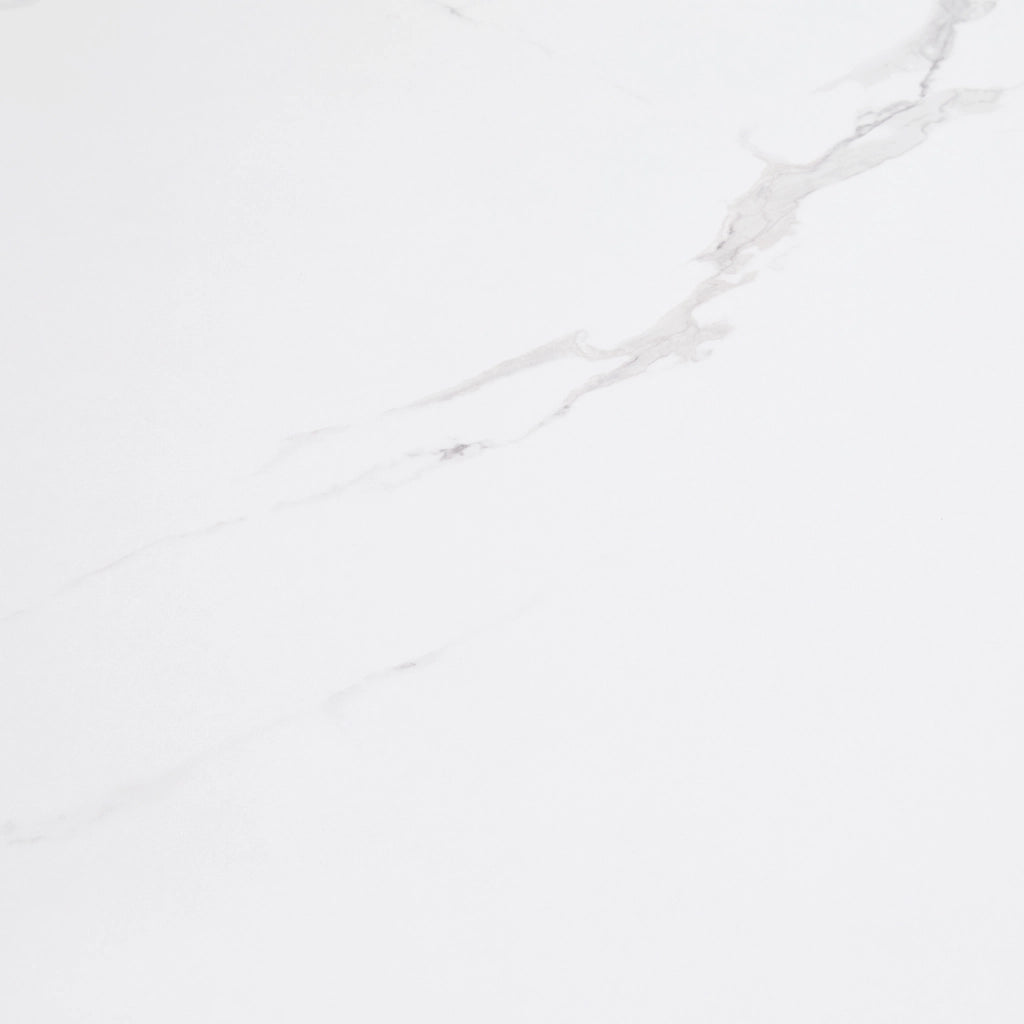 Tavolo da Pranzo Allungabile ¨C MINIMAL ¨C Piano Bianco, Gambe a Colonna, 99-159x74 cm