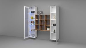 Parete Attrezzata Soggiorno 170x30x180 cm Maruska n°25 Bianco Lucido