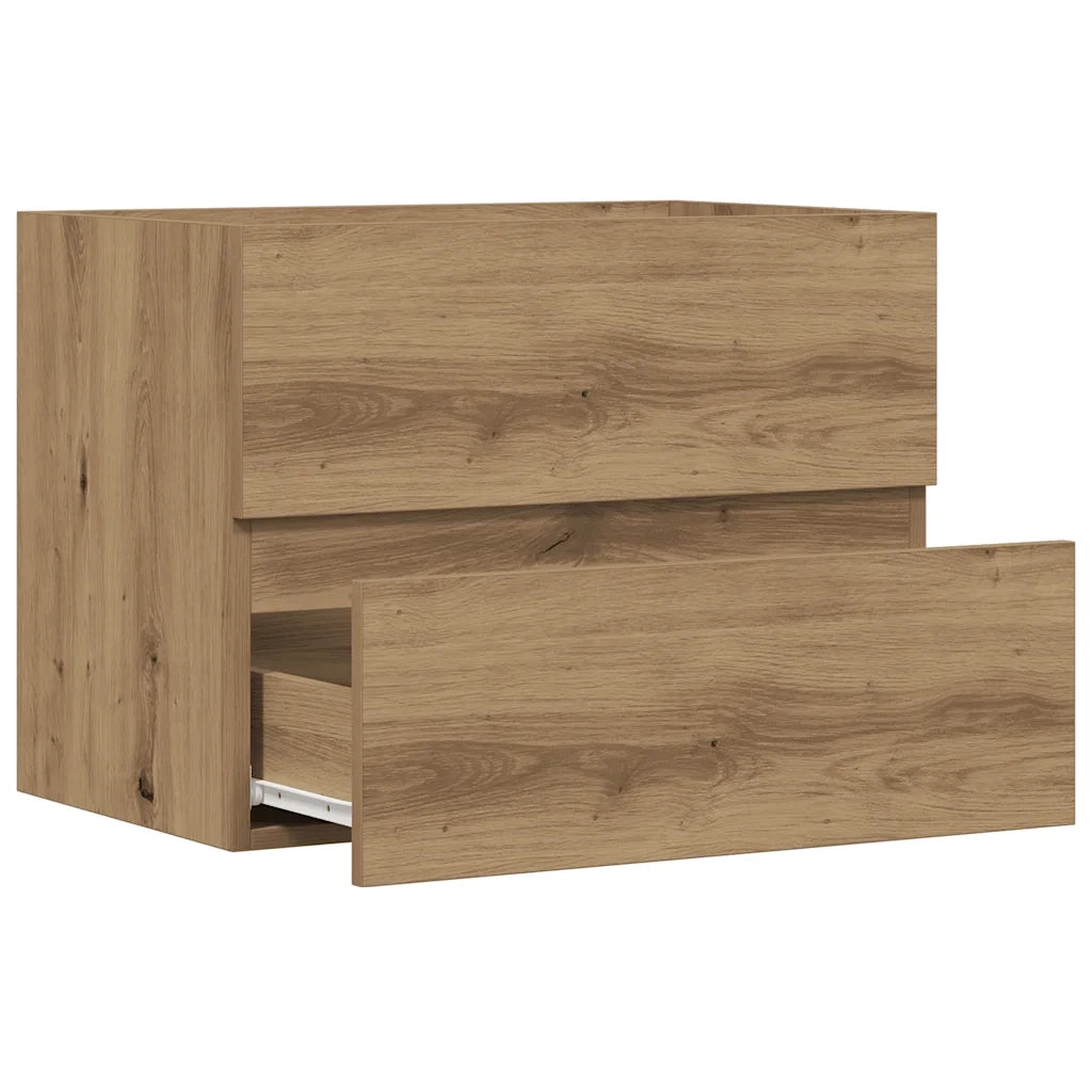 Mobiletto da Bagno Rovere Artigianale 60x38,5x45 cm Truciolato