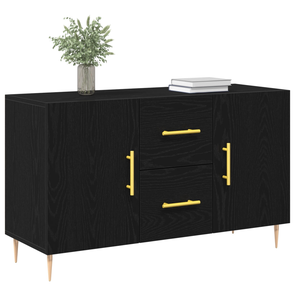 Cassettiera Nero Rovere 100x36x60 cm Legno ingegnerizzato