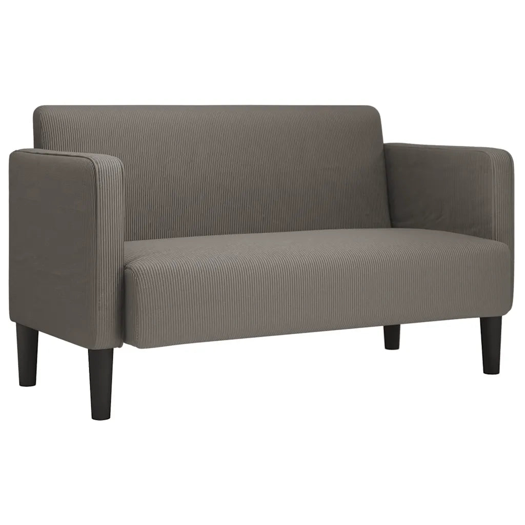 Divano Divanetto Grigio Chiaro 109cm Tessuto di Velluto a Coste 4100522