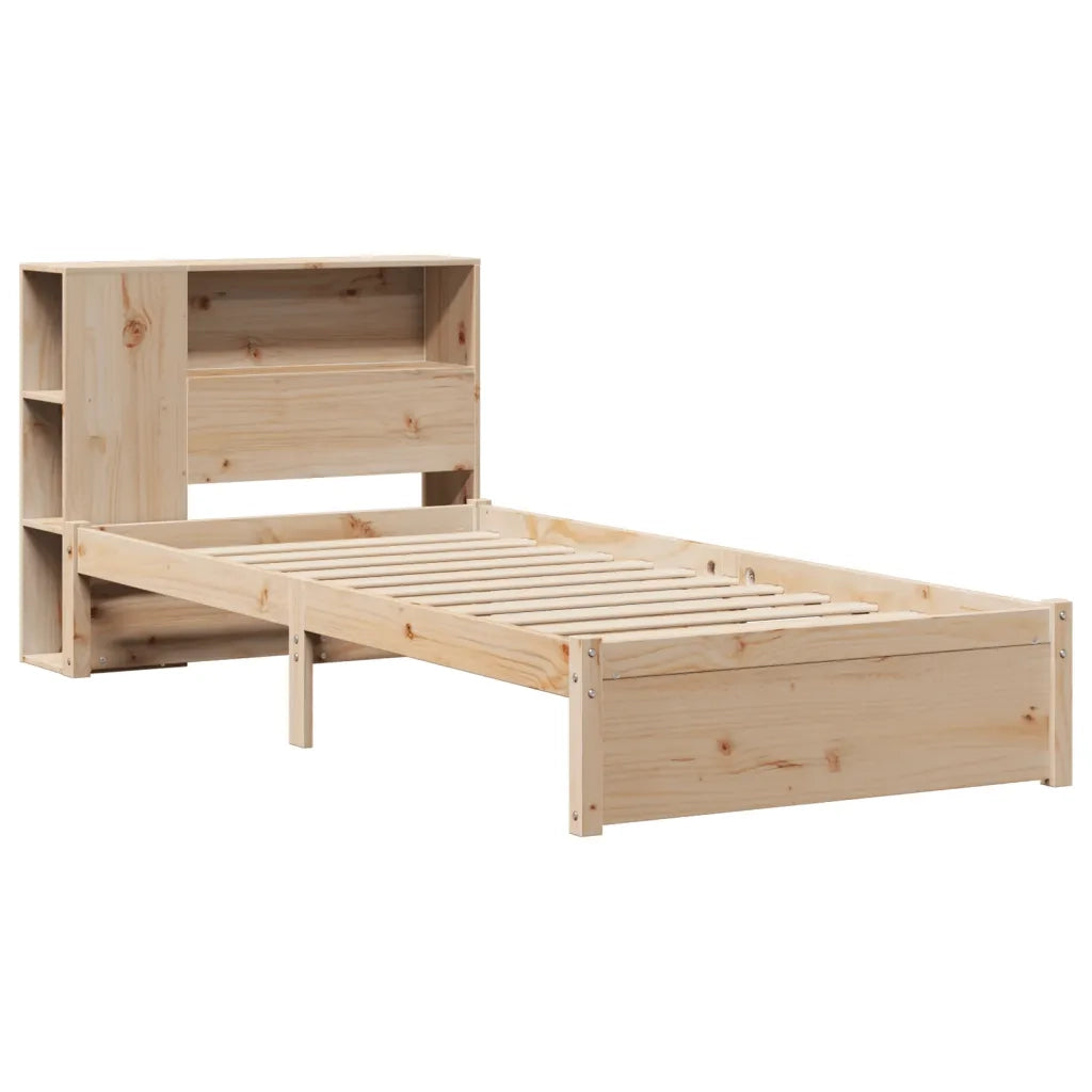 Giroletto con Libreria senza Materasso-Struttura Letto con contenitore 75x190 cm in Legno Pino 562442