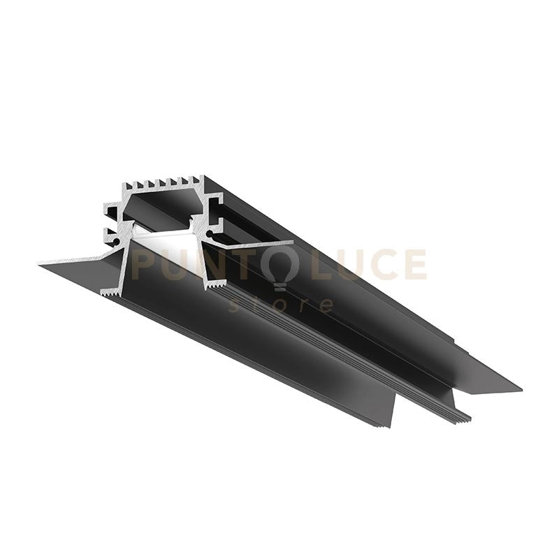 LIVERPOOL RG -  SISTEMA MODULARE SEZIONABILE AD INACASSO E SCOMPARSA PIU DIFFUSORE 20mm RIENTRATO TRASPARENTE COLORE NERO MT 2